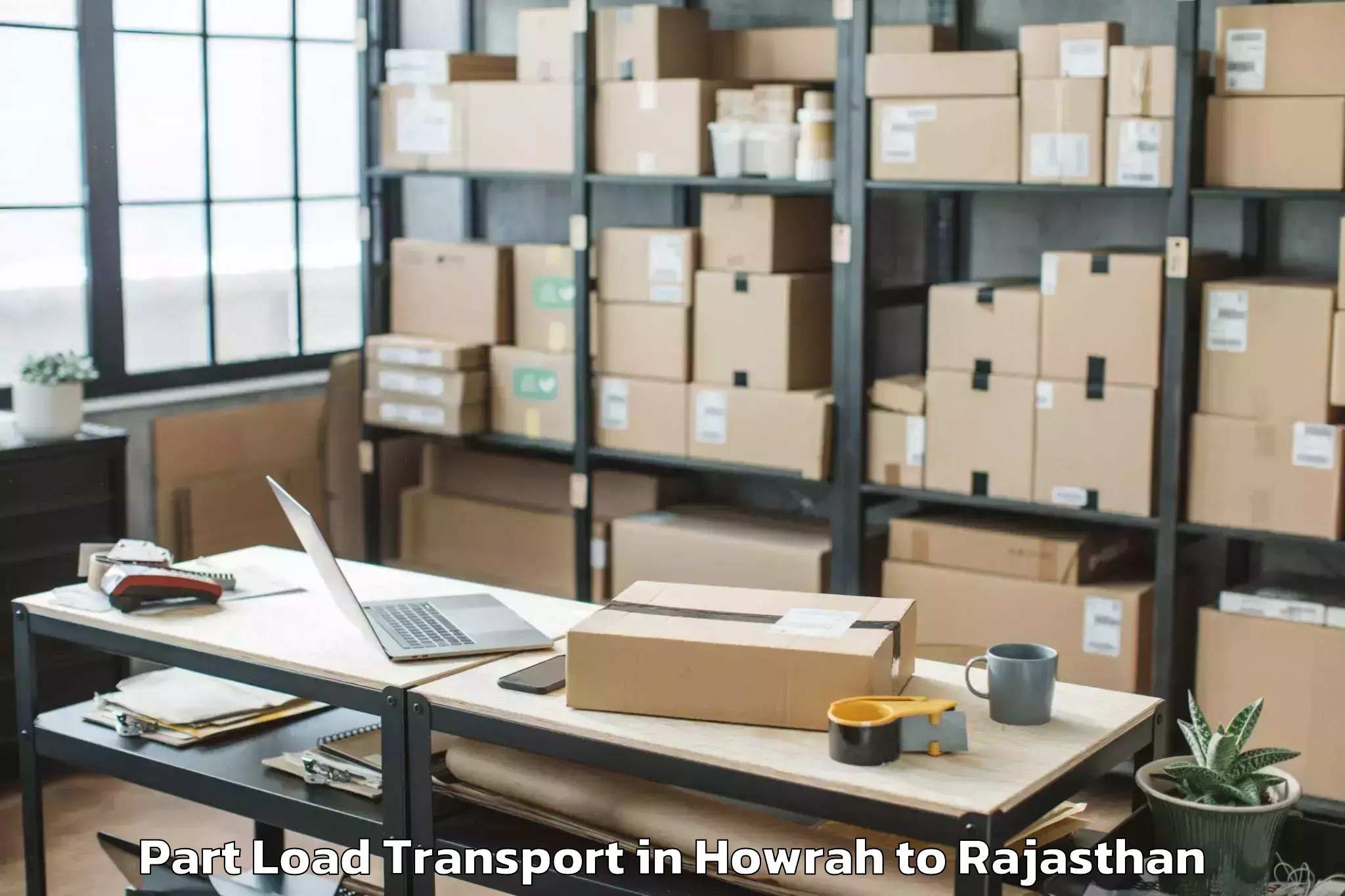 Book Howrah to Ladpura Part Load Transport Online